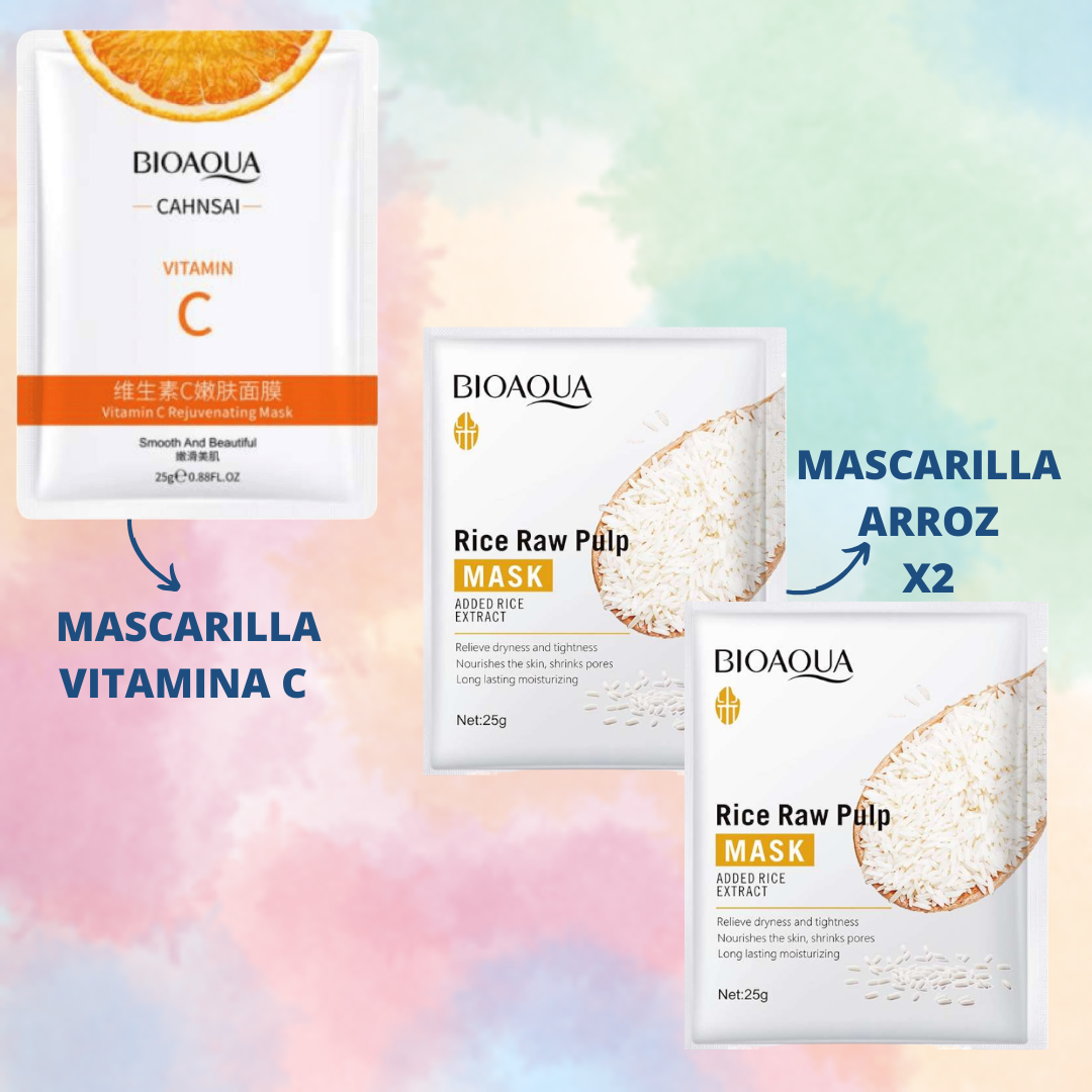 MASCARILLAS VITAMINA C Y X2 ARROZ